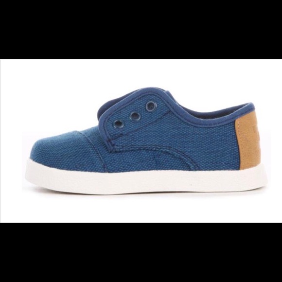 Toms Tiny Deep Ocean Burlap Paseo Sneaker - Picture 3 of 8